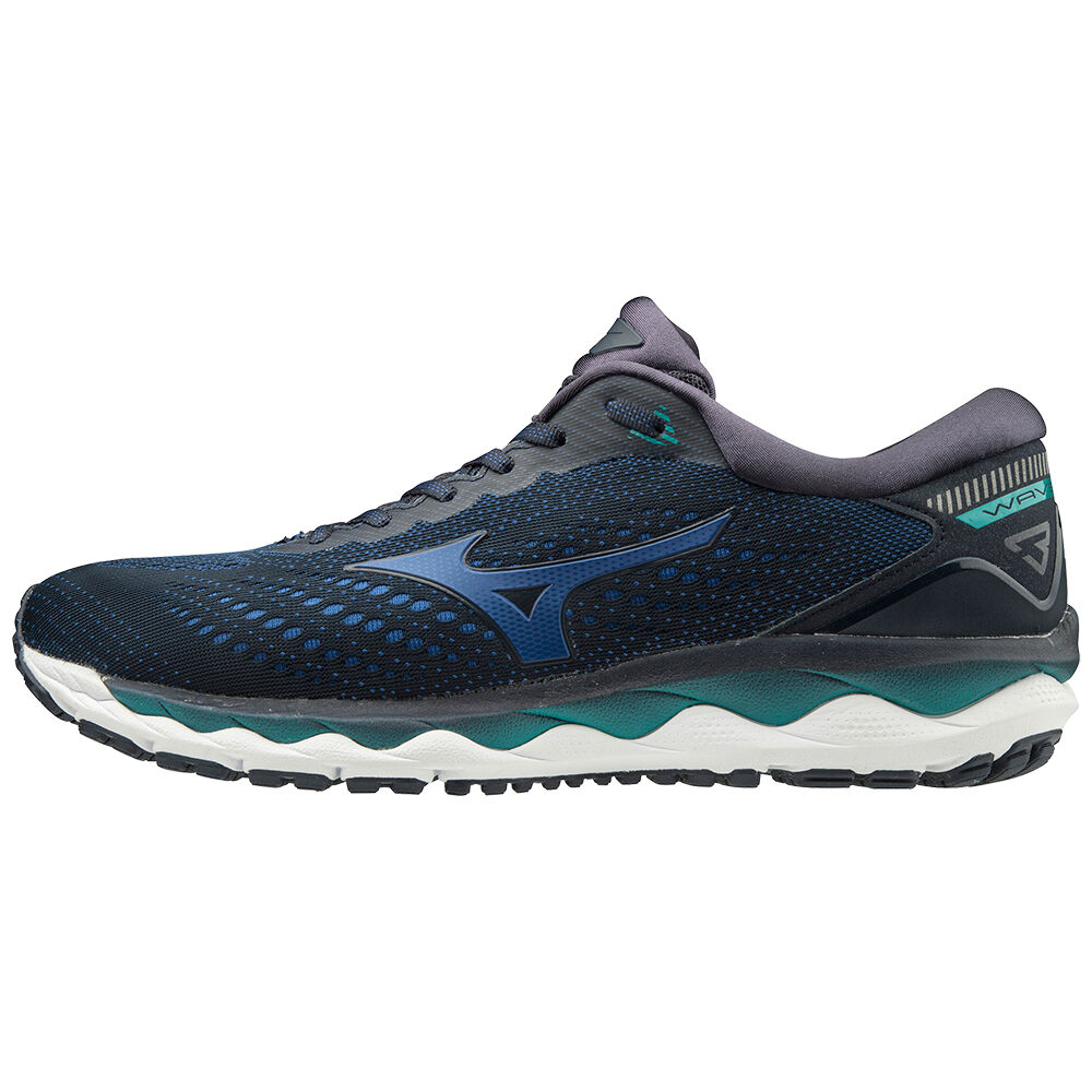 Panske Bezecke Topanky Mizuno WAVE SKY 3 Námornícka Modrá/Modre Vypredaj VPLC71960